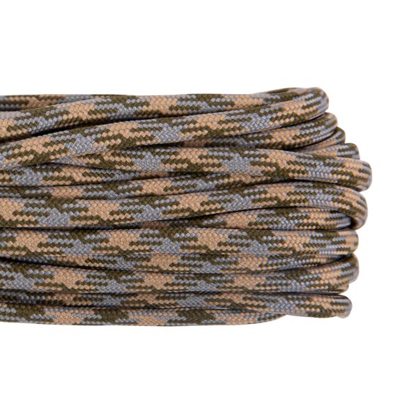 Шнур паракорд с сердечником ⌀4.0 мм, 10 м,±0.5 м, 20 камуфляж серый/бежевый/зеленый, Blitz KMF-7