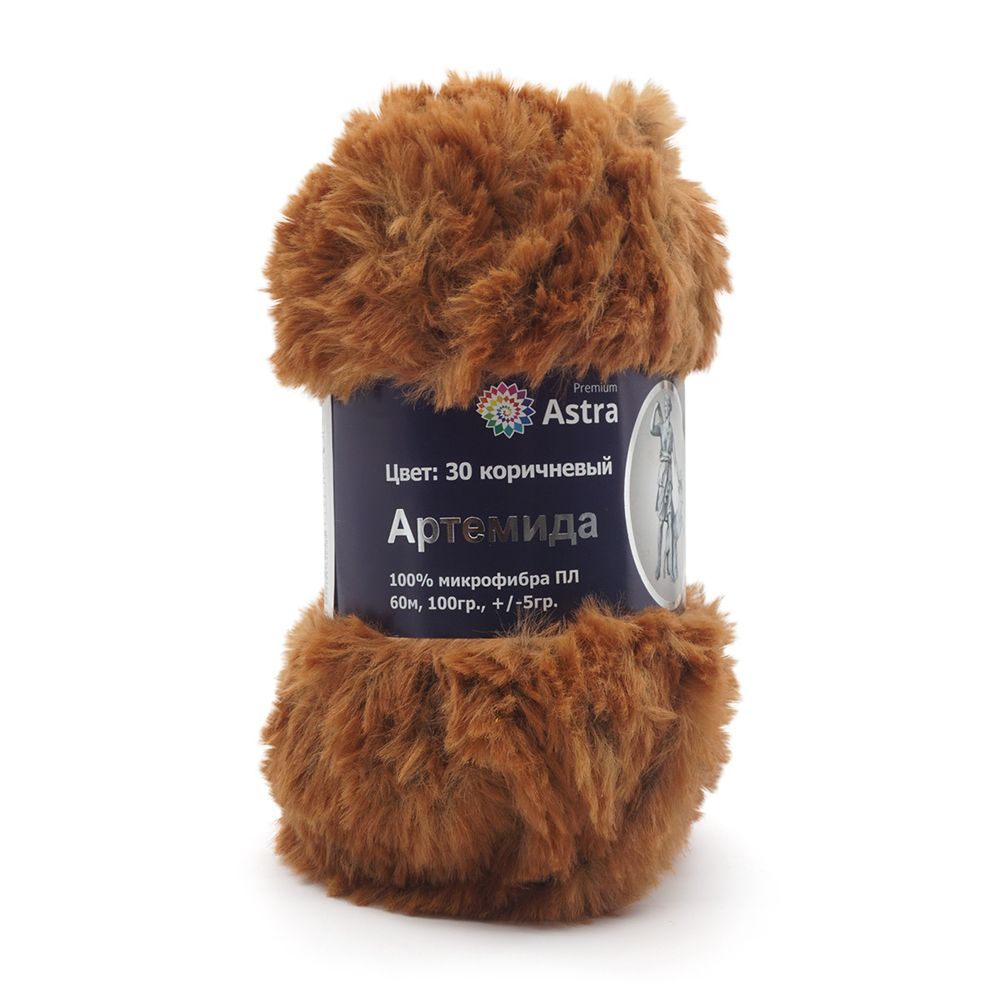 Пряжа Astra Premium (Астра Премиум) Артемида / уп.3 мот. по 100 г, 60 м, 30 коричневый