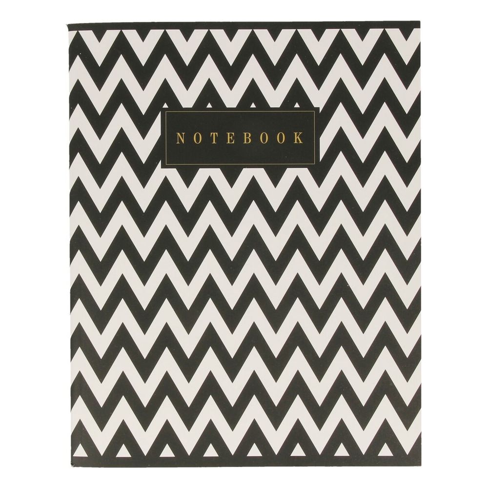 Тетрадь Ботаника A5 96 л. на скобе 60 г/м², 6 шт, клетка, SVT 960621 03 черно- белый зигзаг, Светоч