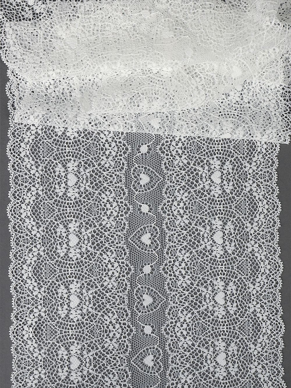 Кружево бельевое эластичное 185 мм / 2.7 м, 6185, цв.004 белый, Kruzhevo