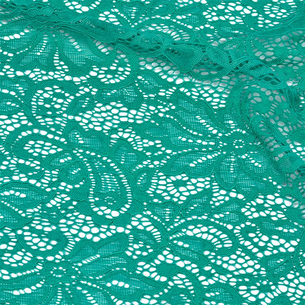 Ткань кружевная (гипюр) с кордом 130 г/м², 150 см / 1 метр, TBY.3036, цв.300 ментоловый