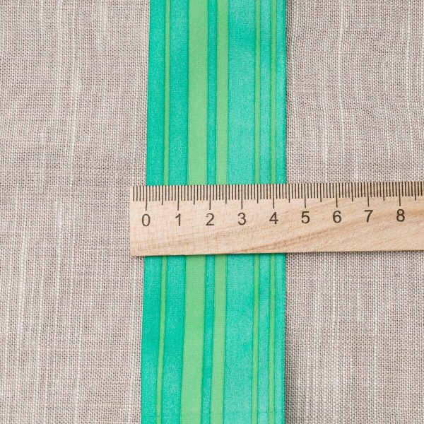 Лента атласная с рисунком 45.0 мм / 22.5±1 метров, Горизонталь, зеленый, Globus