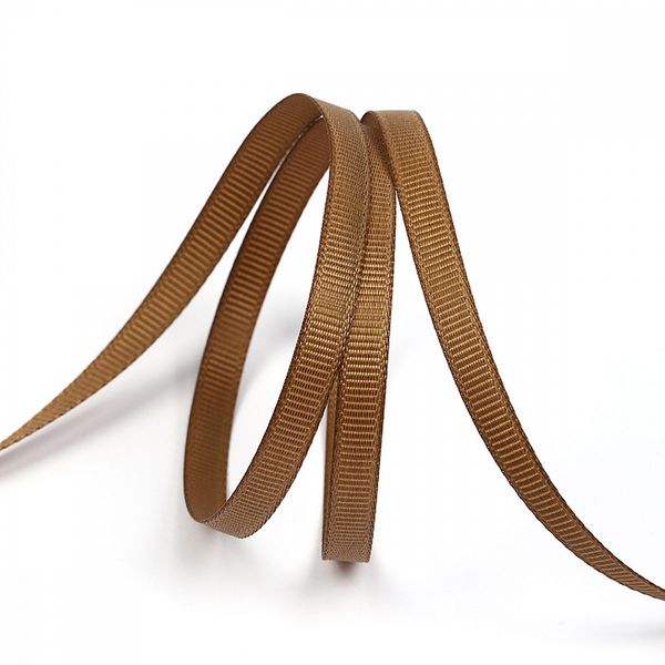 Лента репсовая (в рубчик) 6.0 мм, 840 коричневый уп.27,4м