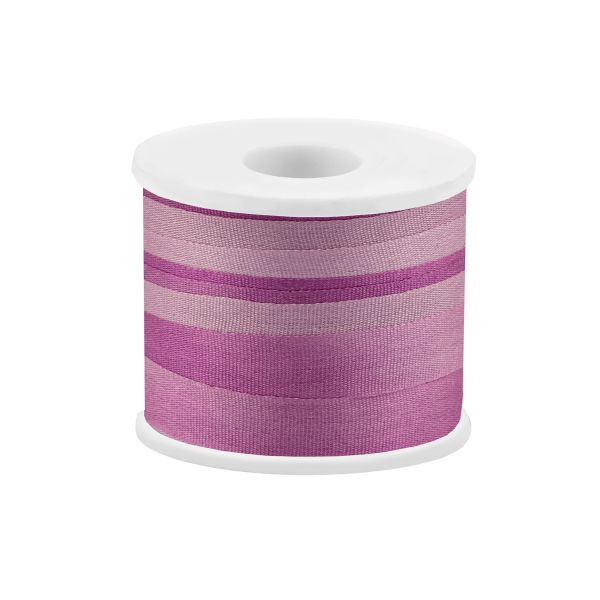 Лента (тесьма) шелковая 7.0 мм / 45.5±0.5 метров, M022 св.фиолетовый/фиолетовый, Gamma SRM-7