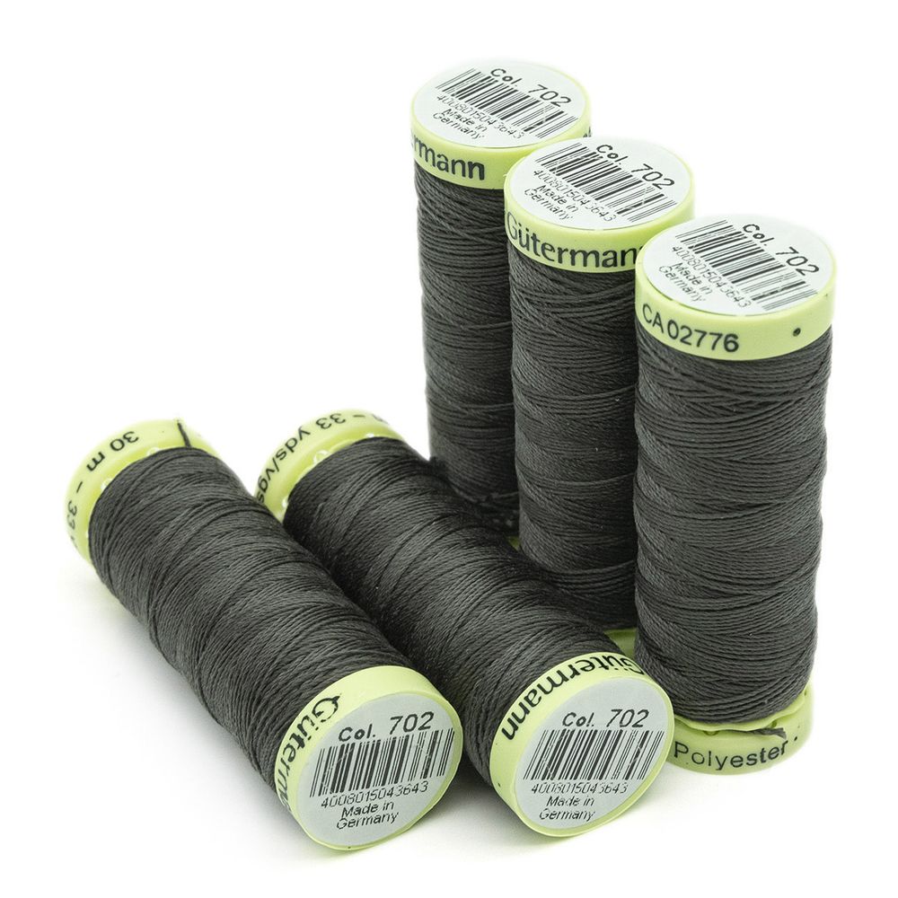 Нитки отделочные Gutermann Top Stitch, 30м, 702 мышино-серый, 5 катушек
