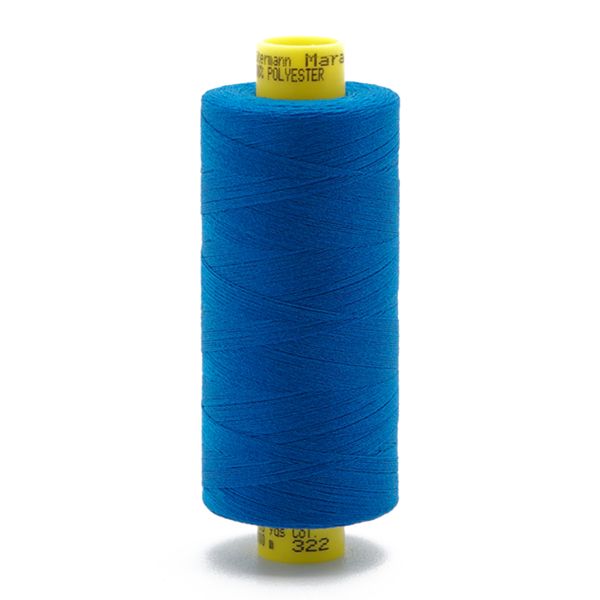 Нитка особо тонкая Gutermann Mara №150 (150/2), 1000 м, 713953, цв. 322 лазурно-синий, 1 катушка