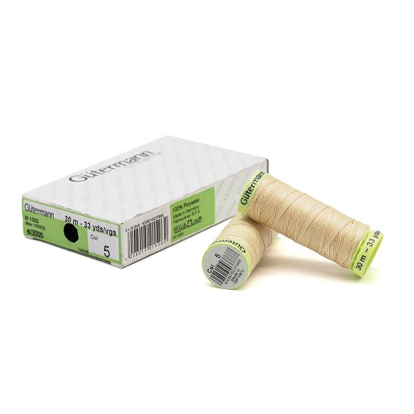 Нитки отделочные Gutermann Top Stitch, 30м, 005 кремовый, 5 катушек