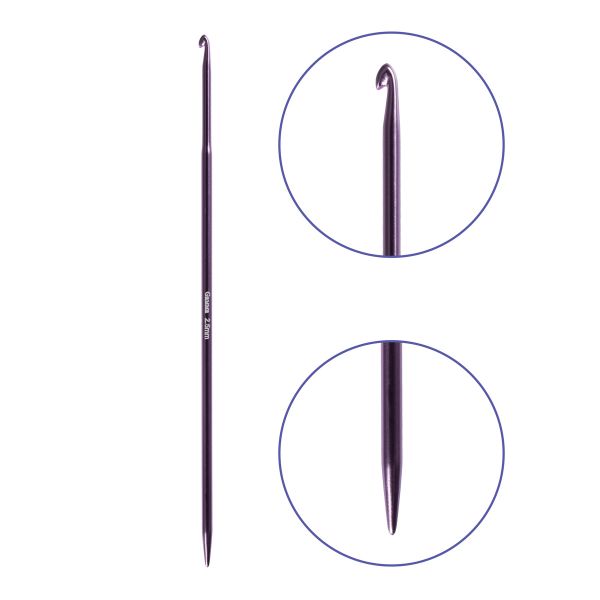 Крючок-спица для вязания ⌀2.5 мм, 15 см, алюминий, Gamma CH-N