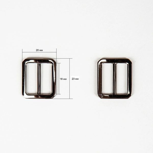 Пряжка регулировочная металл 18 мм, чер.никель ГР, 6908, 10 шт, BIG