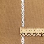 Тесьма отделочная 12 мм / 10 метров, вязаная, белый/серебро, С801Г7