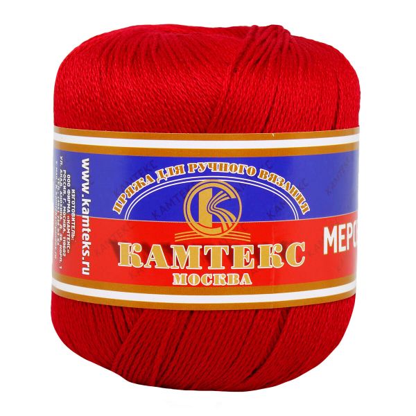 Пряжа Камтекс Мерсеризованный хлопок / уп.10 мот. по 50 г, 200 м, 046 красный