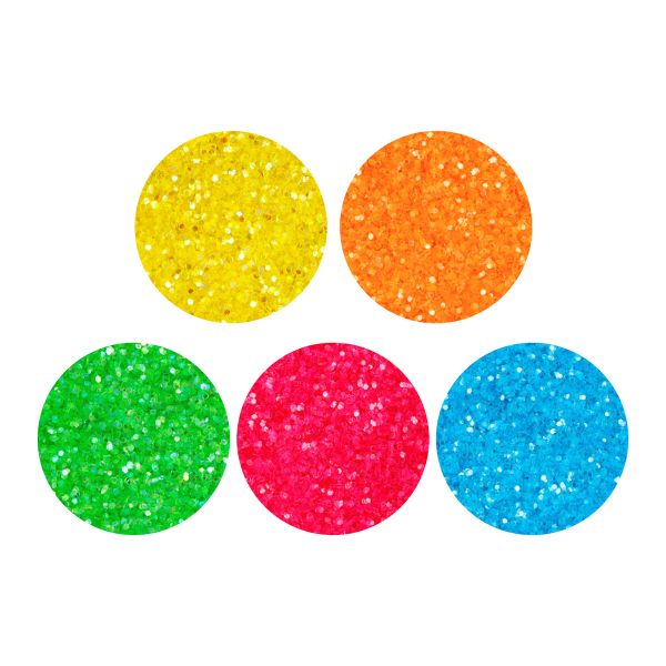 Блестки декоративные ассорти 0.2 мм, 5 уп. по 5 г, 4.5 мл, № 02, Love2art Набор ассорти GLI