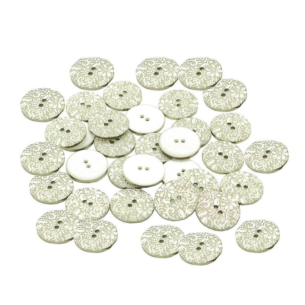 Пуговицы 2 прокола 24L, (White (белый)), 36 шт /TOS/