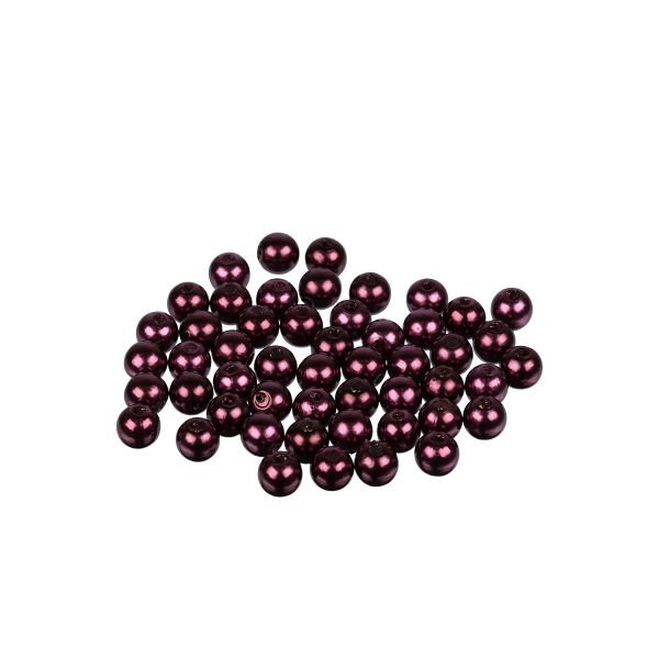 Бусины пластик ⌀8 мм, 50±2 шт, №11 т.бордовый, Zlatka PB-2