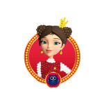 Алмазная (кристальная) мозаика Фрея, магнит Дарья, 8х9,5 см