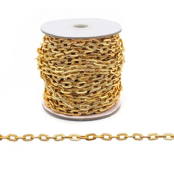Цепь алюминиевая 8,3х5 мм, 10 м, золото