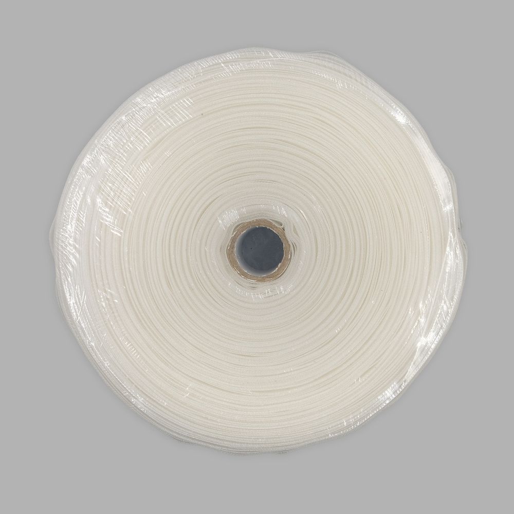 Лента (тесьма) шторная: сборка рюмочная (1:2.5) 80 мм / 50 метров, (2 ряда петель, 4 шнура), прозрачный, C8108M