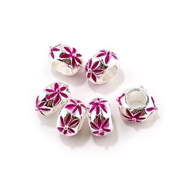 Бусины металл с эмалью 7х10 мм, №1 in ⌀5 мм, цв. 4, 10 шт, Tesoro