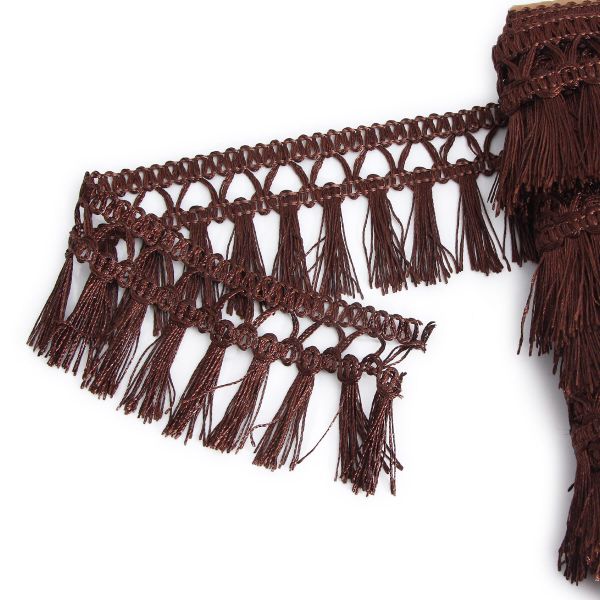 Бахрома отделочная 50.0 мм / 25 метров, кисти, а753 шоколадный