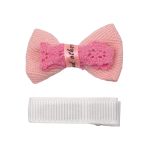 Набор бантик и заколка, мини 35мм/35мм, св.розовый/белый