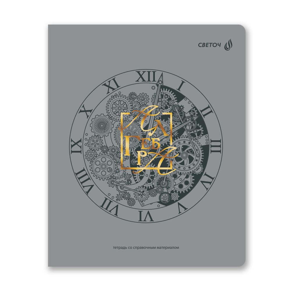 Тетрадь со справ.материал. Архивариус пластик.обл. 320мкм с тис.золот.фольгой. A5 48 л. на скобе 65 г/м², белизна 100% 10 шт, клетка, 01871 Архивариус Алгебра, Светоч Т290