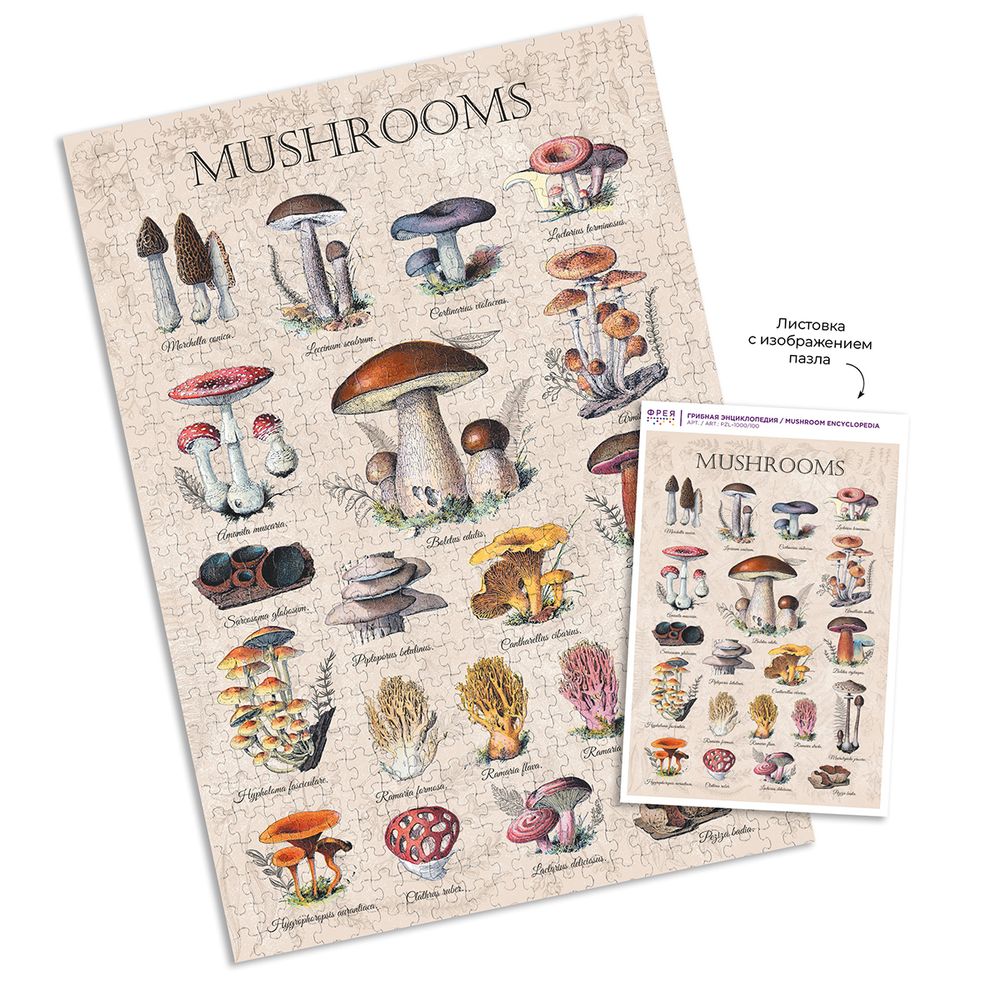 Пазл 1000 элементов, PZL-1000/100 Грибная энциклопедия, Фрея