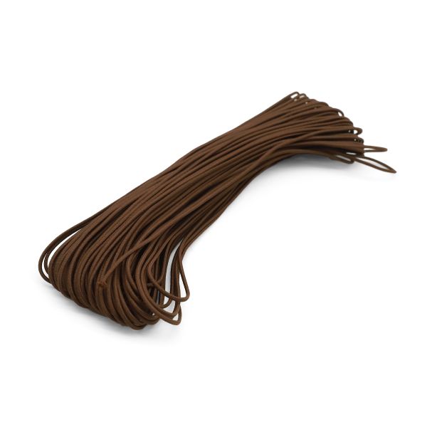 Резинка шляпная (шнур эластичный) ⌀2.0 мм / 30 метров, коричневый