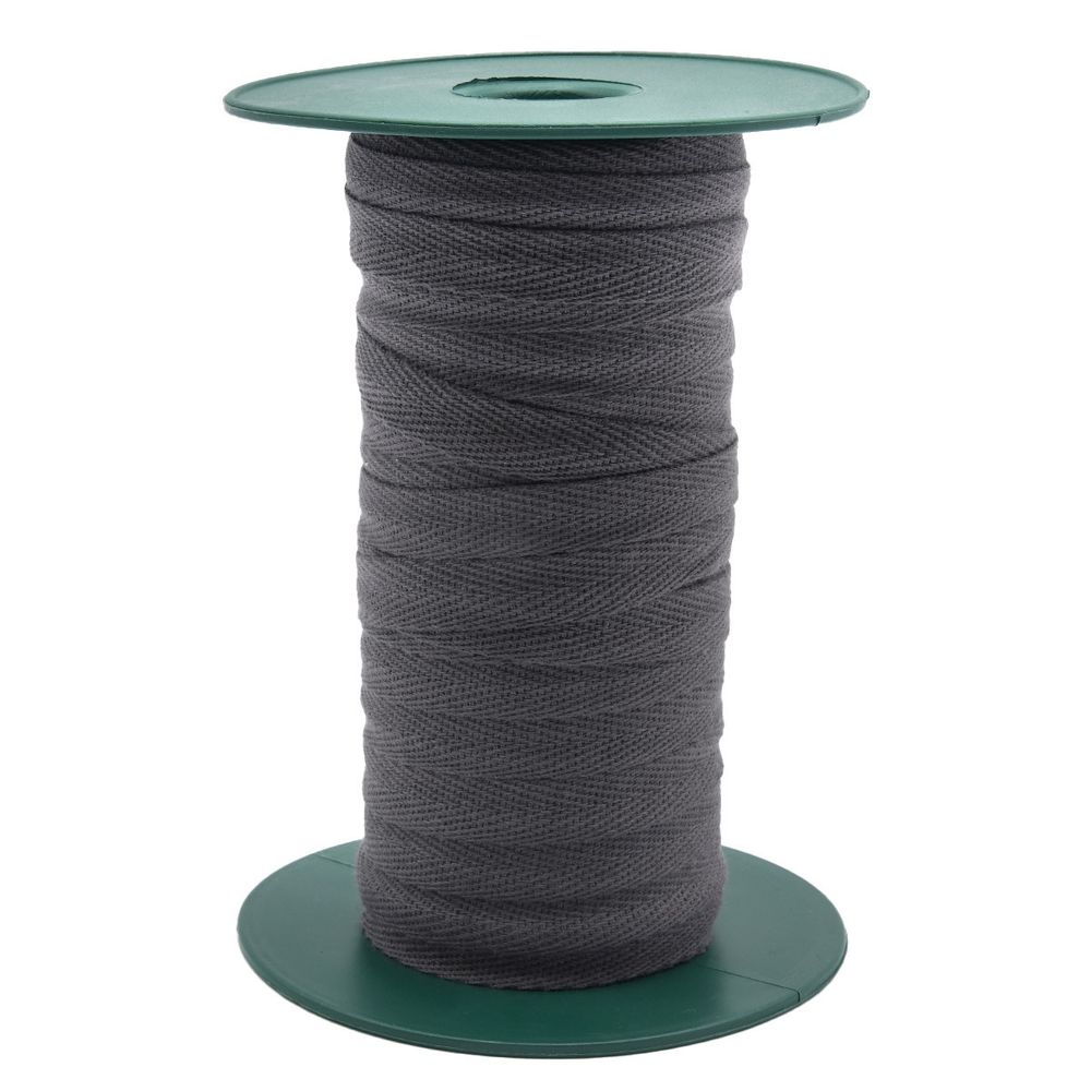 Тесьма (лента) киперная (100 х/б) 13 мм / 50 метров, т.серый