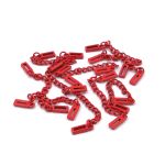 Вешалка-цепочка для одежды 70х5 мм, металл, красный глянец, 10 шт, ГДЖ1514