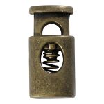 Фиксатор (зажим) для шнура металл 1 отв., 20х10 мм, (in ⌀4.5 мм), цв.латунь, 20 шт