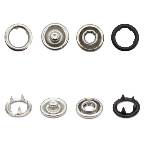 Кнопка рубашечная (джерси) открытая ⌀9.5 мм, ≈144 шт, МЕТАЛЛ, эмаль, 322 черный матовый, NEW STAR