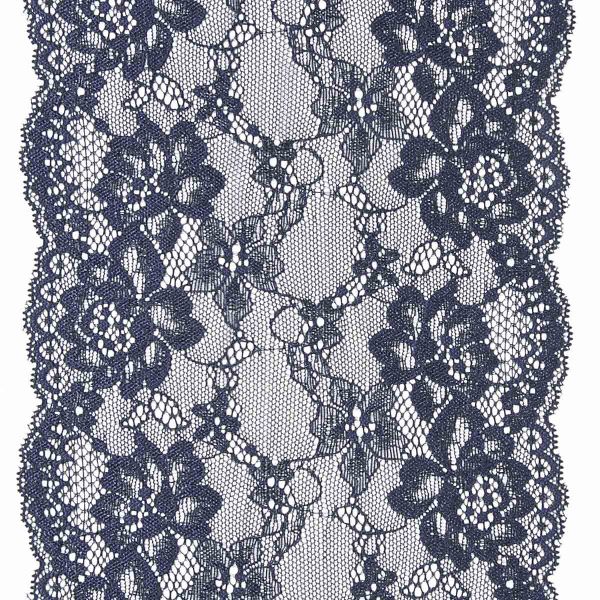 Кружево бельевое эластичное 180 мм / 13.72 м, цв. C147 т.синий