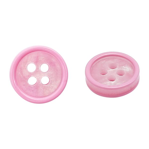 Пуговицы 4 прокола 18L (11мм), пластик (col.12 розовый), CB_M-57, 72 шт