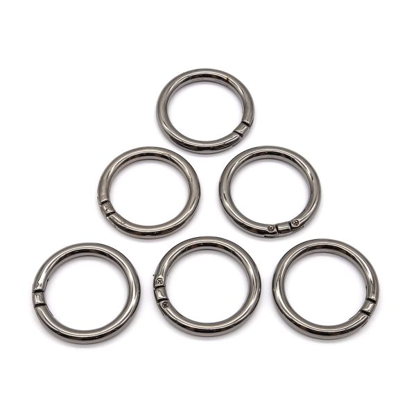 Кольцо разъемное металл на винтах 30 мм (40 мм внешн.), чер.никель, 6 шт, BIG