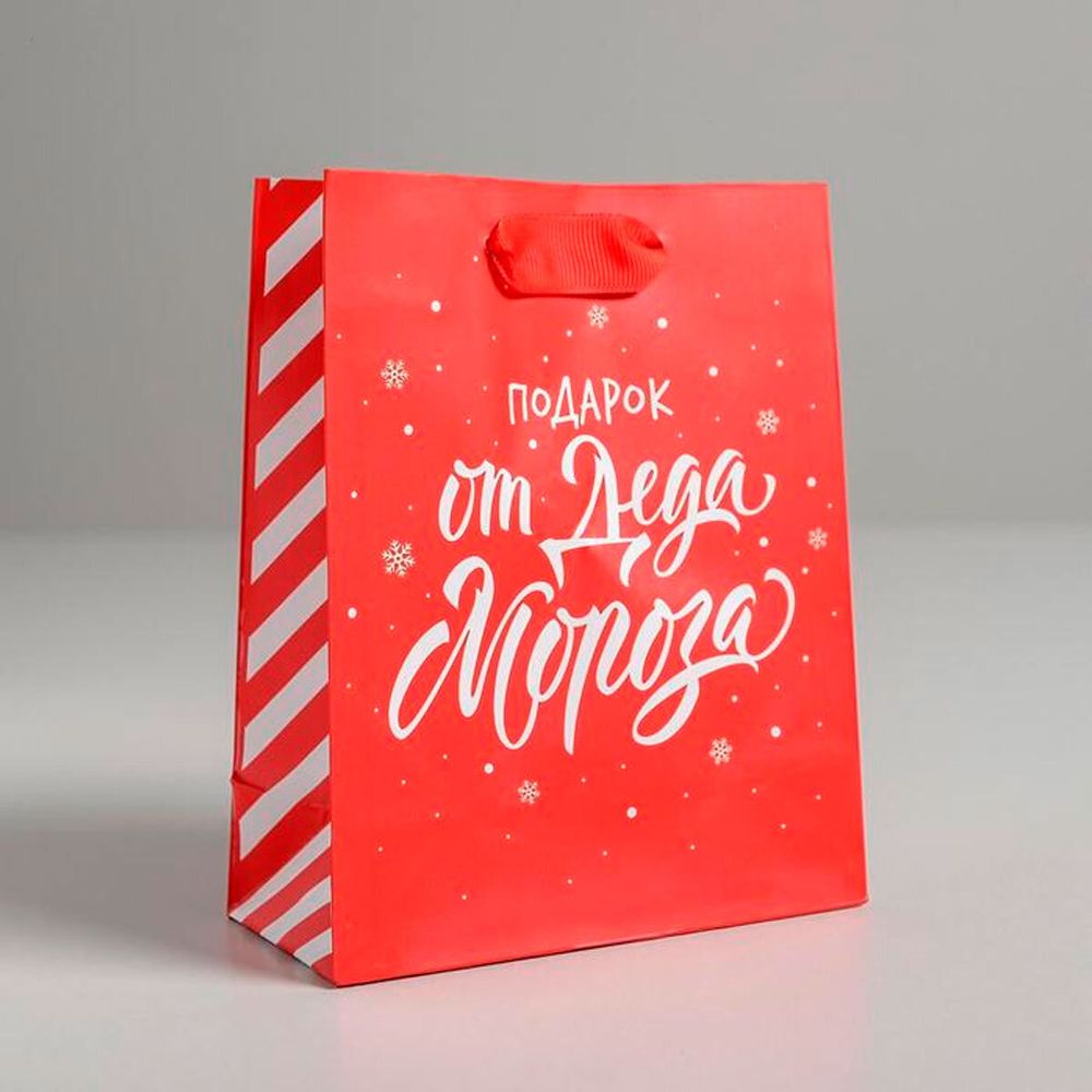 Пакет ламинированный вертикальный "Подарок от Деда Мороза", S 12х15х5.5 см, 4843278
