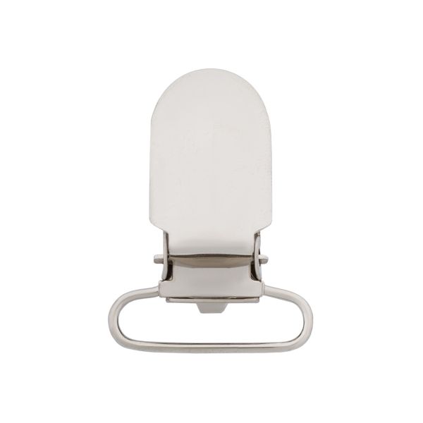 Клипса для подтяжек гладкая 25.0 мм, сталь (никель), 20 шт