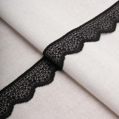 Кружево эластичное (стрейч) 30 мм / 22.86 метра, черный, 3AR2742