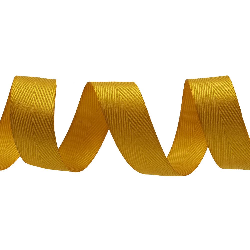 Лента декоративная ёлочка 25.0 мм / 20±1 метров, 87 горчичный