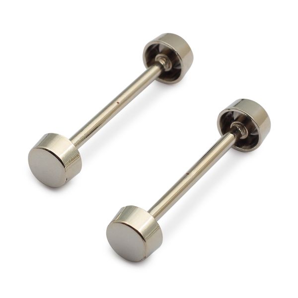 Шпилька для сумки металл L-30мм/10мм с таблеткой ⌀10мм, никель ГР, 66785, 10 шт