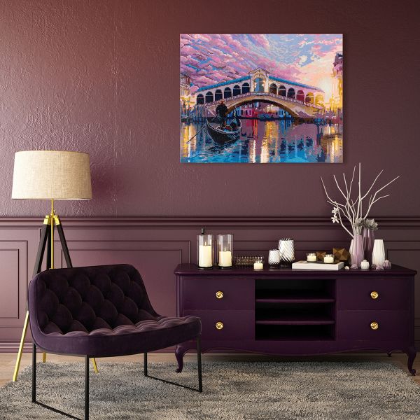 Алмазная (кристальная) мозаика Фрея, Романтичная Венеция 50х40 см