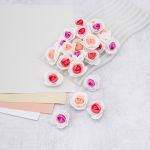 Цветочек-розочка из фоамирана 38 мм, микс №6, 3 цвета, 24 шт