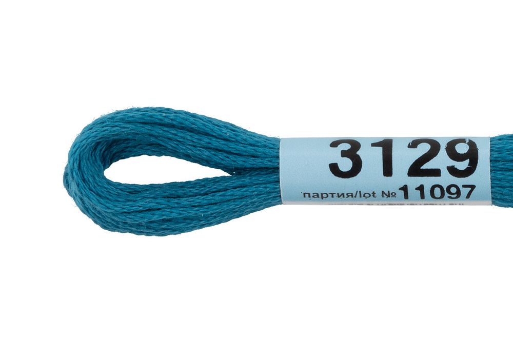 Мулине Gamma 100% хлопок, цв.3129 мор.волна, 24 мотка по 8 метров