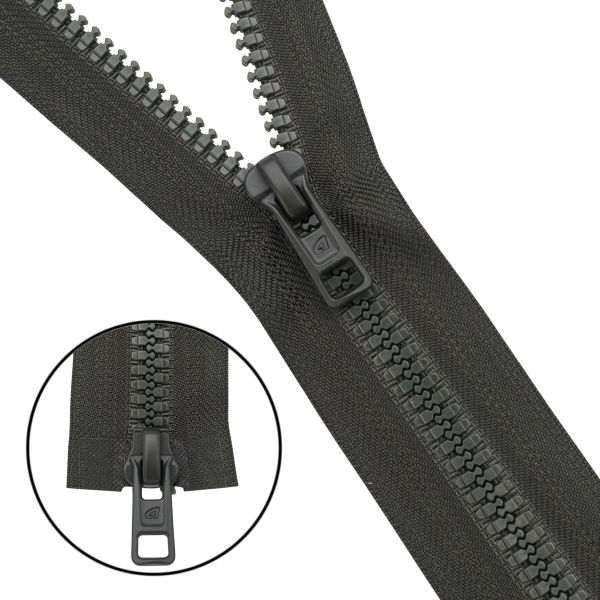 Молния трактор Arta Т6 (6 мм) 2 зам., разъем., 120 см, (2077), A237 т.хаки, НОВЫЙ МАТОВЫЙ ЗАМОК, уп.5 штук