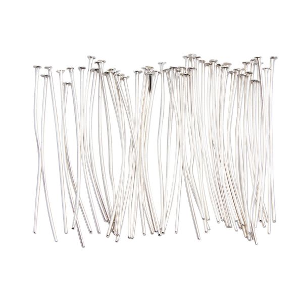 Штифт с плоской головкой 45мм, 50 шт/уп, (серебро)