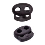 Фиксатор (зажим) для шнура пластик 2 отв., ⌀4.0 мм, 14х17 мм, овал малый ПП, коричневый, 100 шт