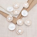 Пуговицы на ножке 36L=23 мм, металл, GD.White (золото-белый), 10 шт, MP13