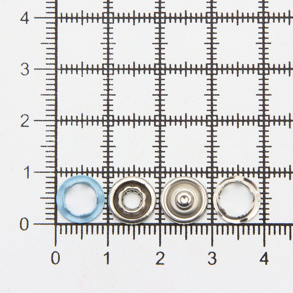 Кнопка рубашечная (джерси) открытая ⌀9.5 мм, ≈144 шт, МЕТАЛЛ, эмаль, 185 голубой матовый, NEW STAR