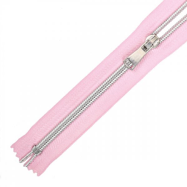 Молния спираль (витая) Т5 (5 мм) 1 зам., н/раз, 18 см, декоративная, цв.S207 св.розовый уп.50 шт, Mzipp