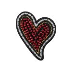 Термоаппликация № 07, 1 шт, 02-702 Сердце с бисером 4.4х5.4 см, Gamma, ETF