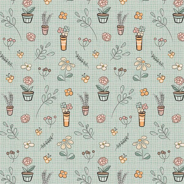 Ткань для пэчворка Peppy Мартовская песня, рулон 112 см / 5 метров, МП-02 зеленый, Peppy